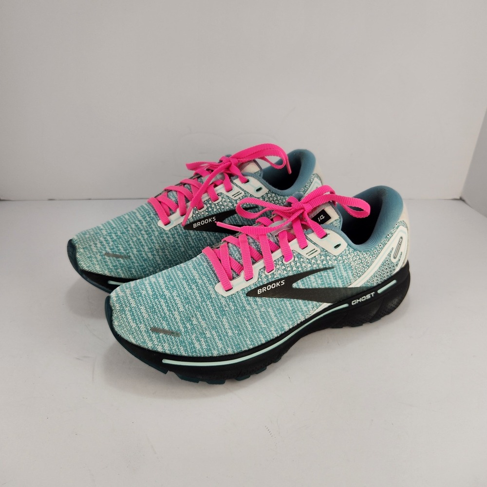Brooks Ghost 14 Women's Size 8.5 B Running Shoes Teal Pink Athletic Sneakers